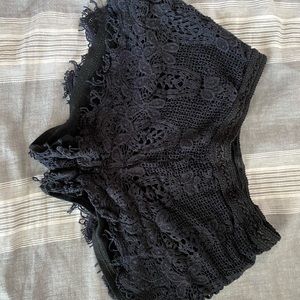 Black lace shorts